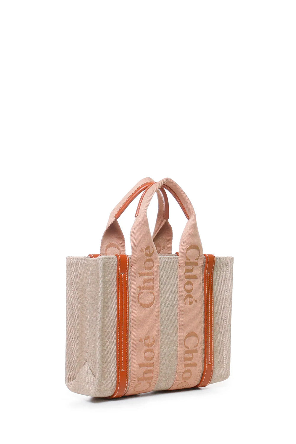 Chloé Small Woody Tote Bag In Linen