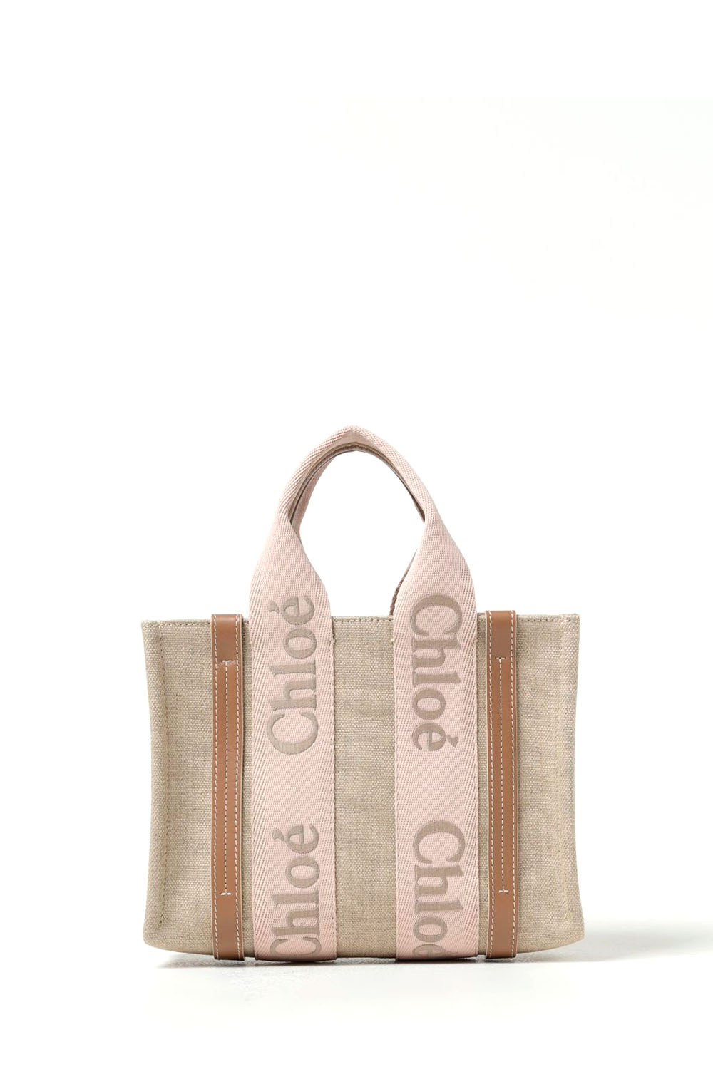 Chloé Small Woody Tote Bag In Linen