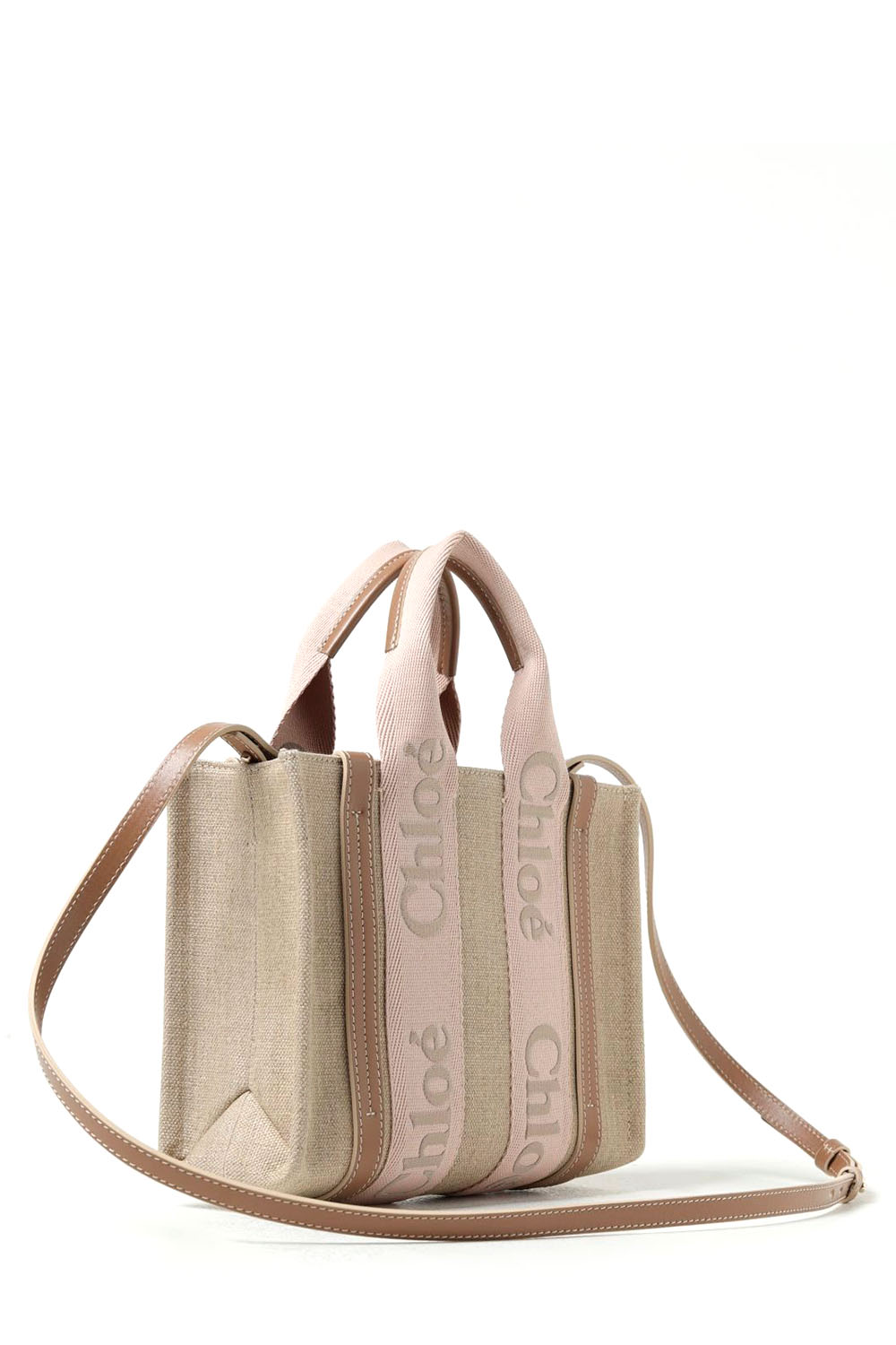 Chloé Small Woody Tote Bag In Linen