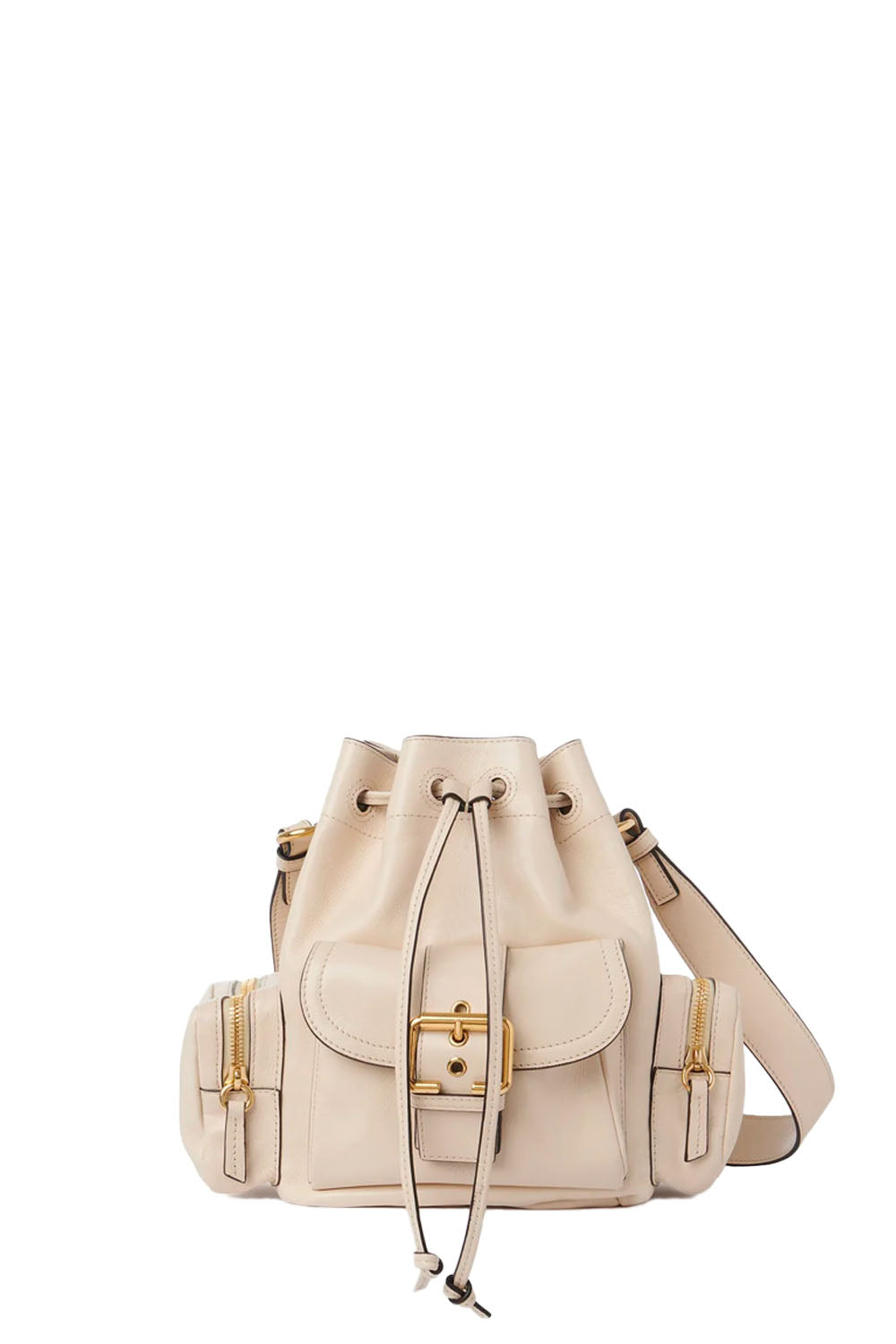 Camera Bucket Bag In Shiny Leather