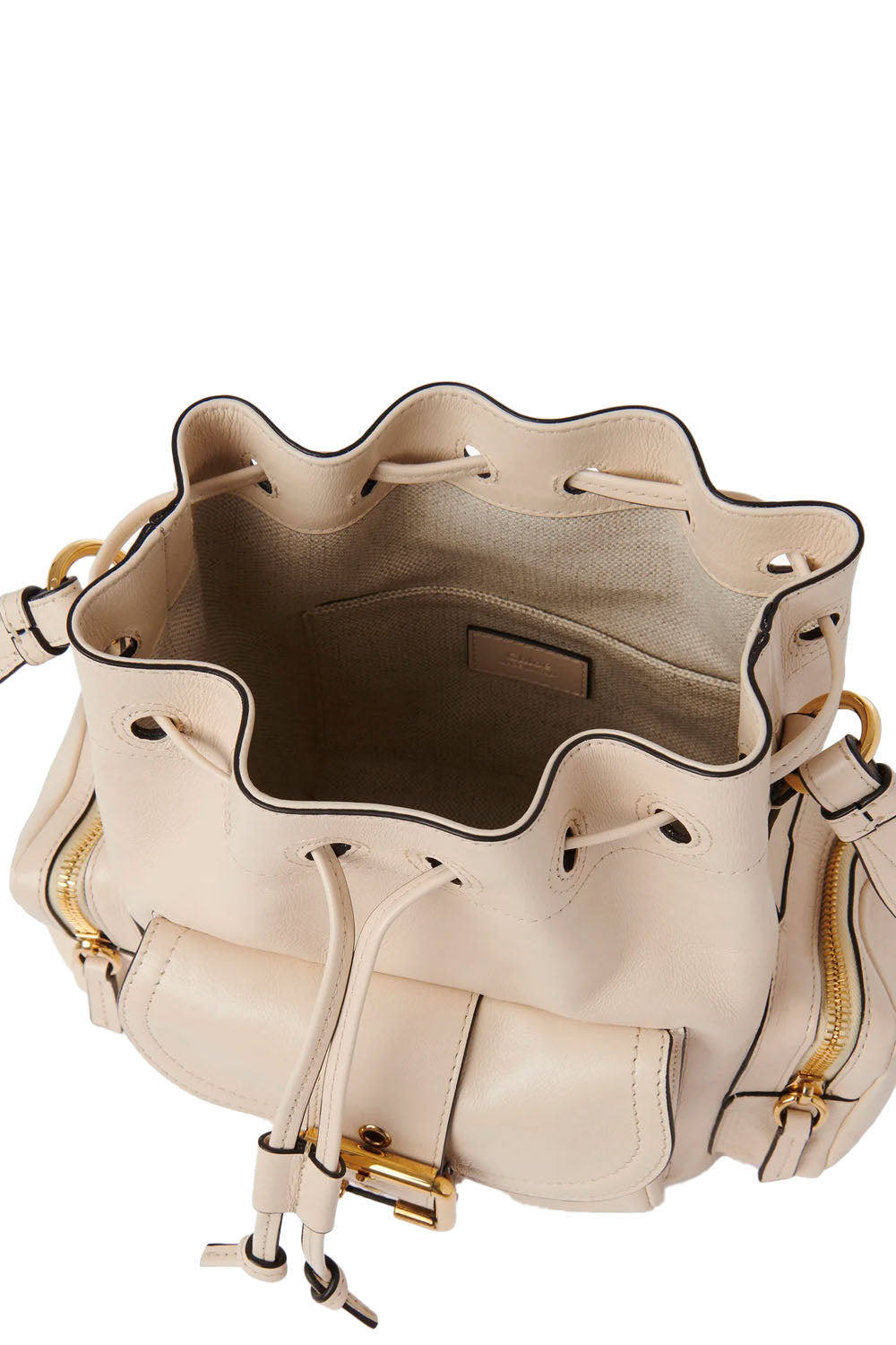 Camera Bucket Bag In Shiny Leather