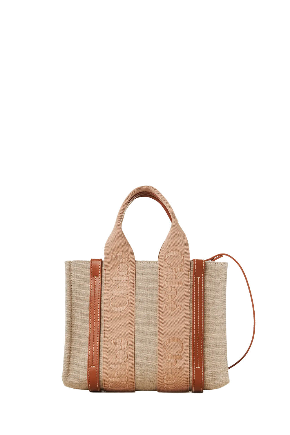 Chloé Small Woody Tote Bag In Linen