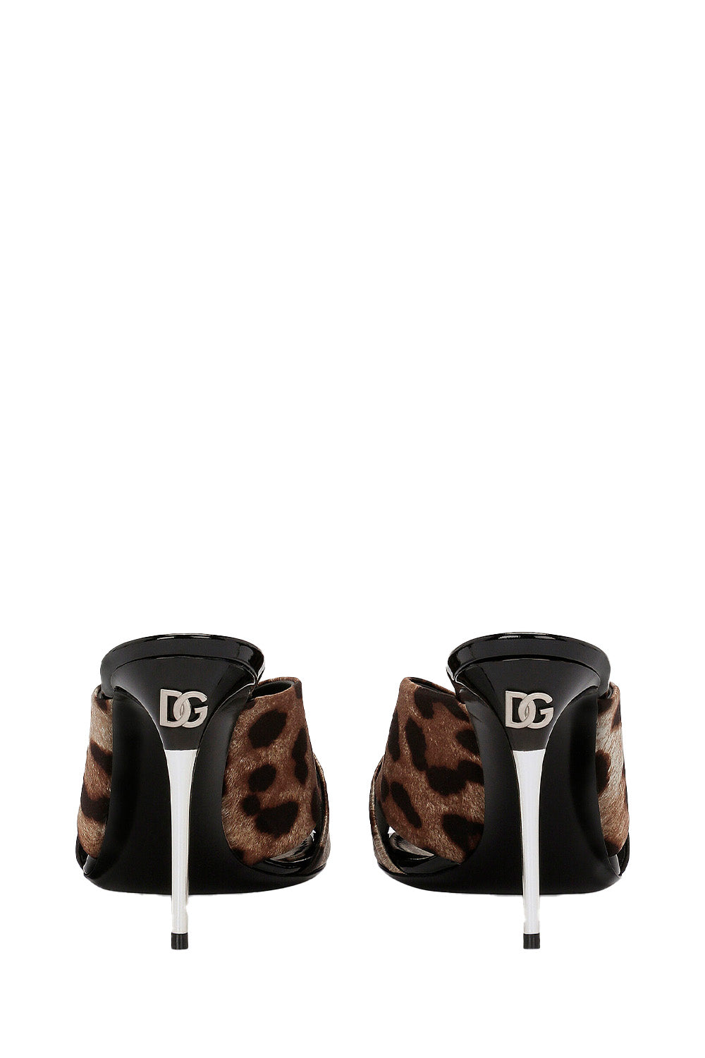 Leopard-Print Satin Mules