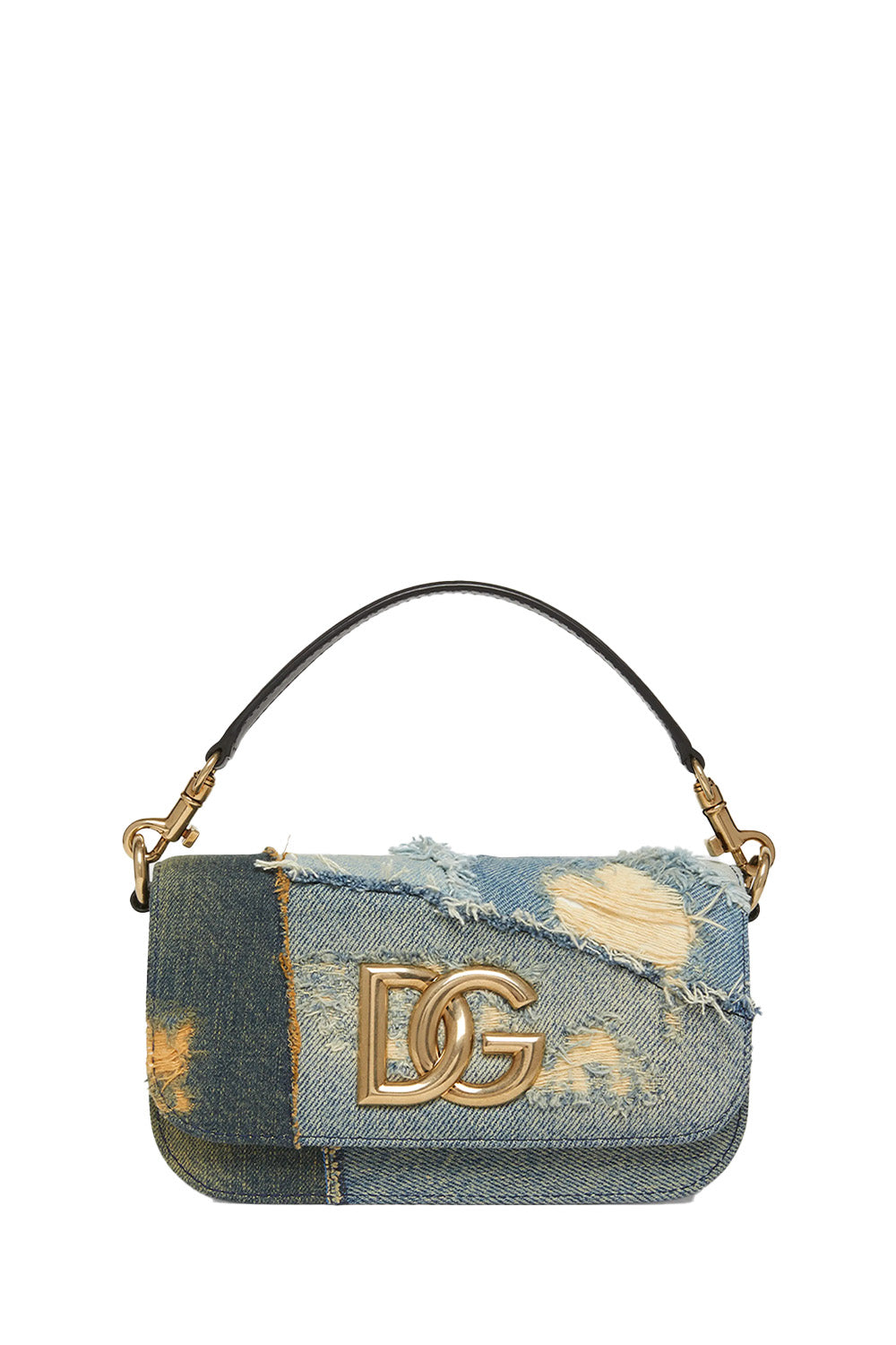 Logo Patchwork Denim Crossbody Bag