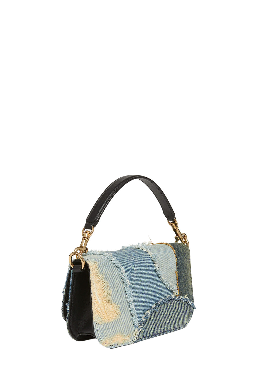 Logo Patchwork Denim Crossbody Bag