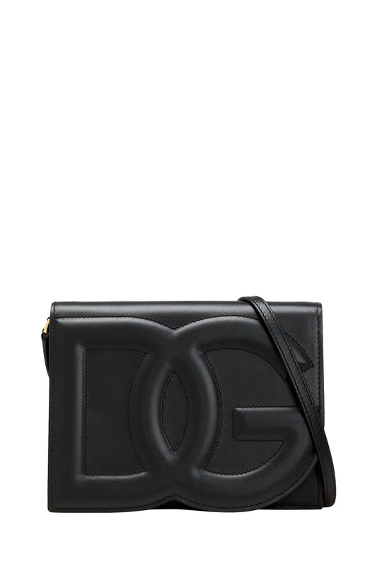 DG Logo Flap Leather Shoulder Bag