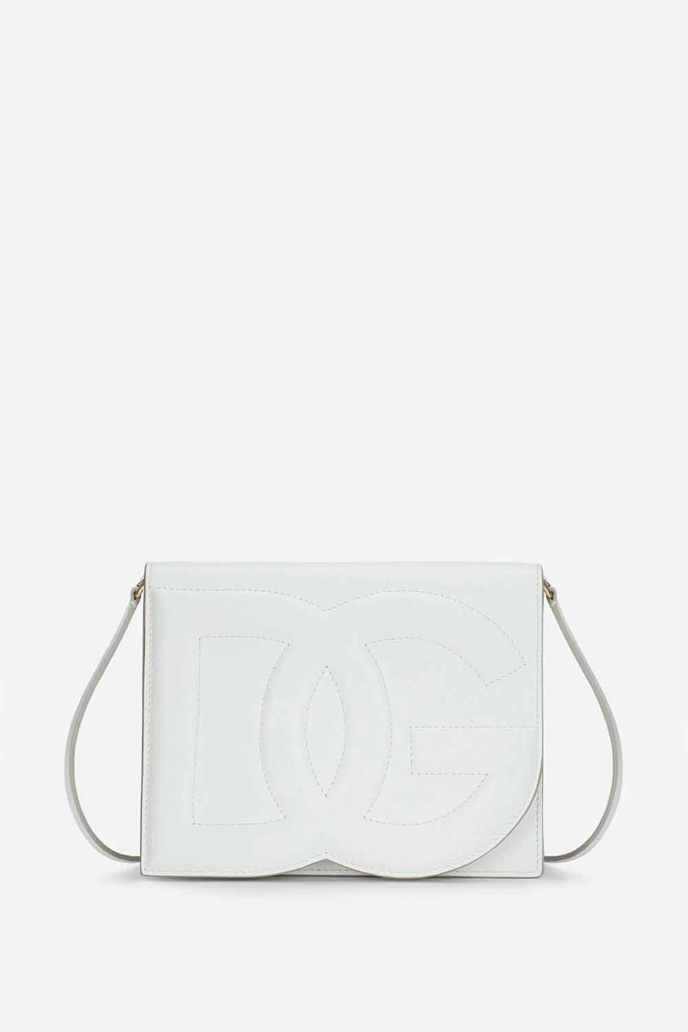 DG Logo Flap Leather Shoulder Bag