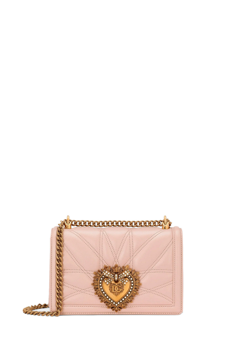 Medium Devotion Bag In Quilted Nappa Leather - Pale Pink