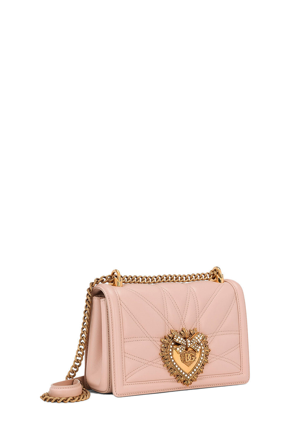 Medium Devotion Bag In Quilted Nappa Leather - Pale Pink