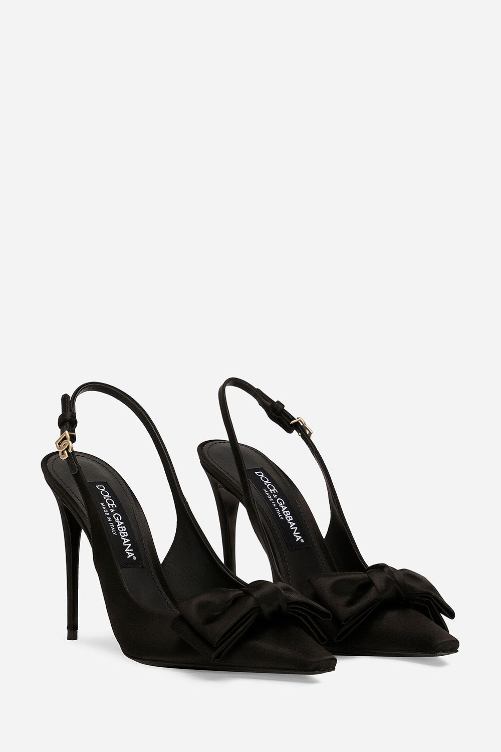 Satin Slingbacks With Bow Detail