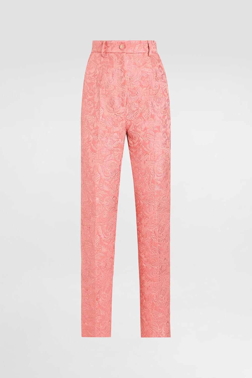 Tailored Quilted Floral Jacquard Pants