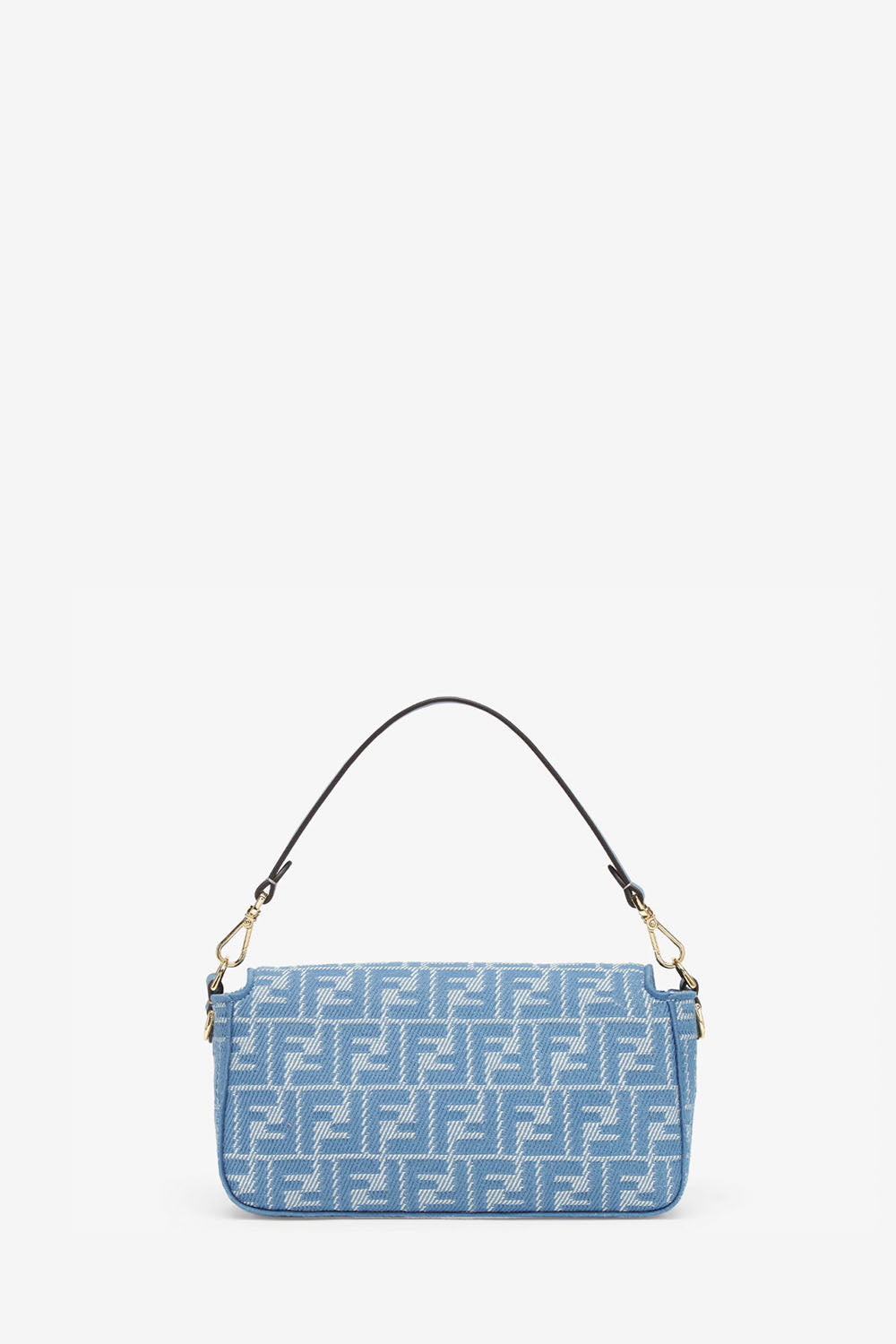 Baguette Blue Denim-Effect FF Jacquard Bag