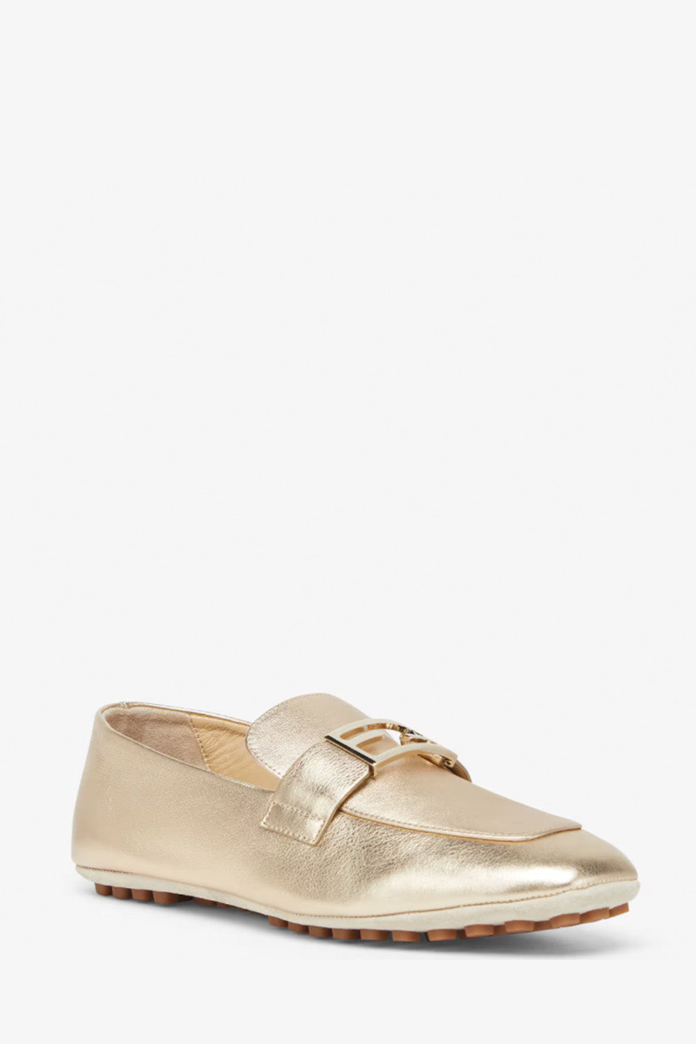 Baguette Metallic Leather Loafers