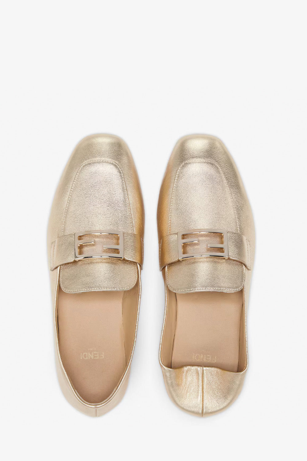 Baguette Metallic Leather Loafers