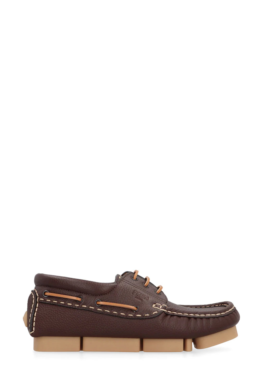 Fendi Deck Leather Boat Shoes