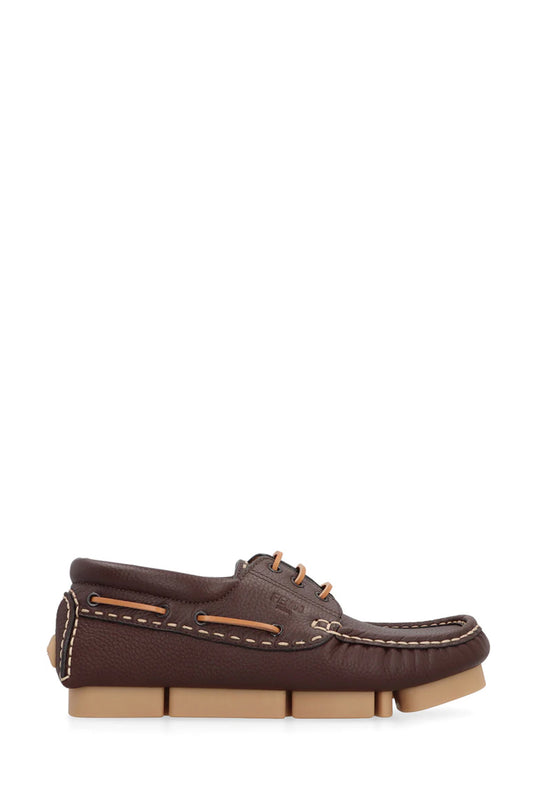 Fendi Deck Leather Boat Shoes