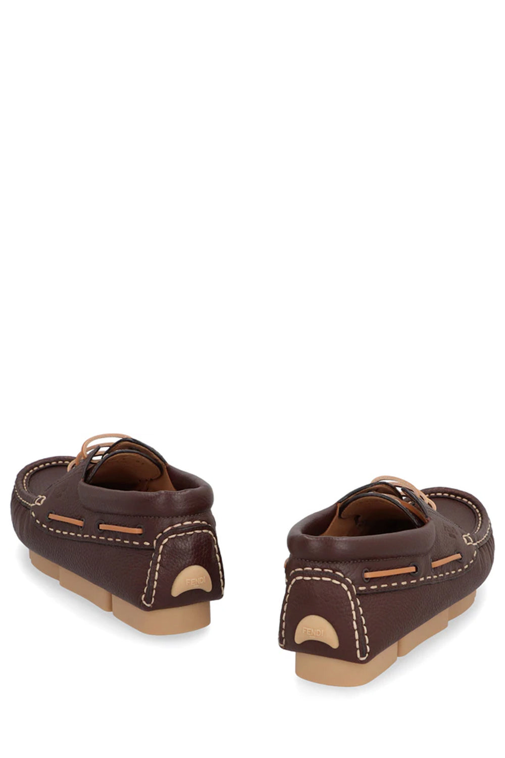 Fendi Deck Leather Boat Shoes