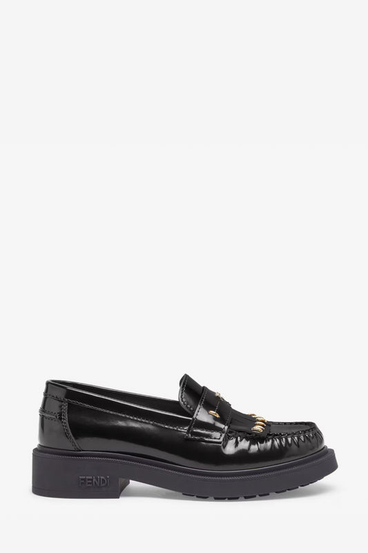 Fendi Filo Leather Loafers