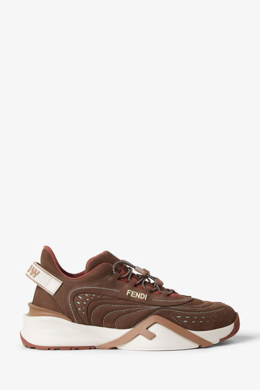 Fendi Flow Mesh And Nubuck Leather Low Tops