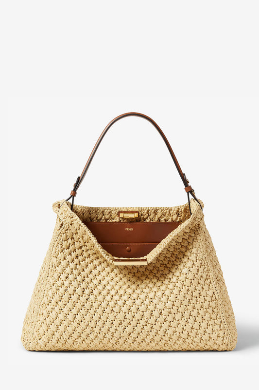 Fendi Way Large Bag Of Braided Raffia Effect Material