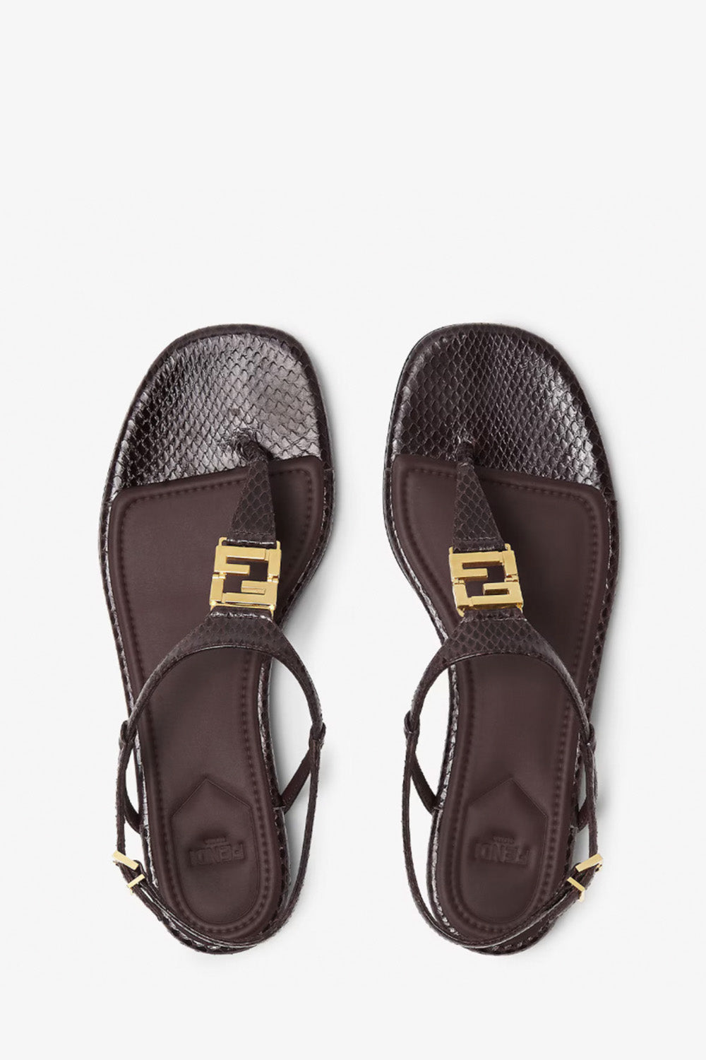 サンダル・ミュール FENDI FENDI FFOLD THONG SANDALS IN AYERS LEATHER FENDI - Fendi Ffold Ayers Thong Sandals – The Sale Sisters