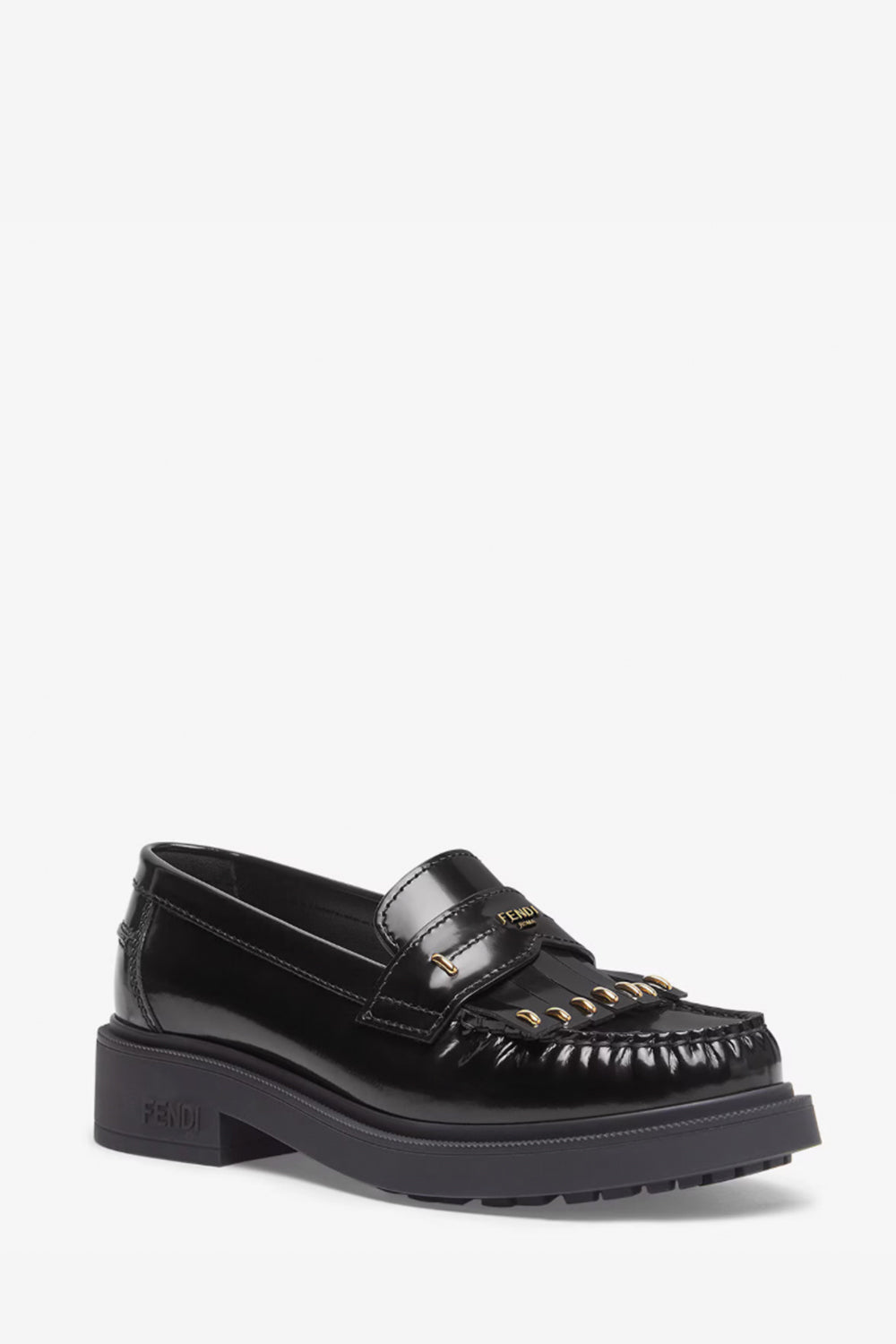 Fendi Filo Leather Loafers