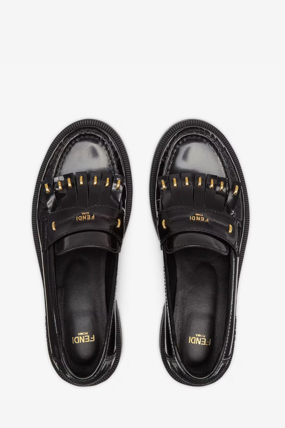 Fendi Filo Leather Loafers