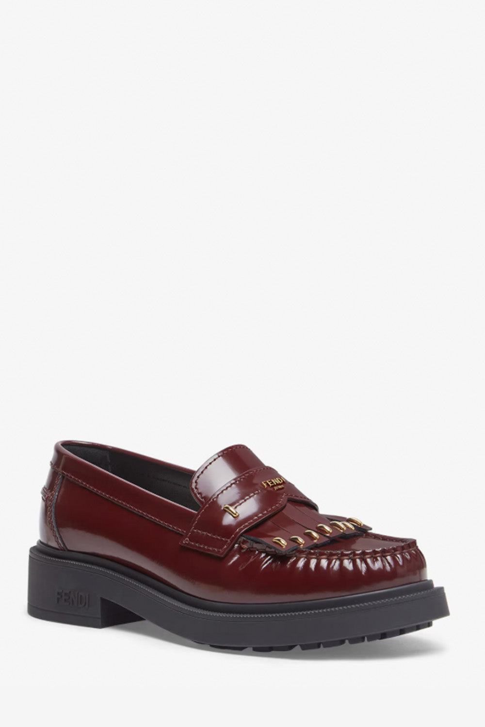 Fendi Filo Leather Loafers