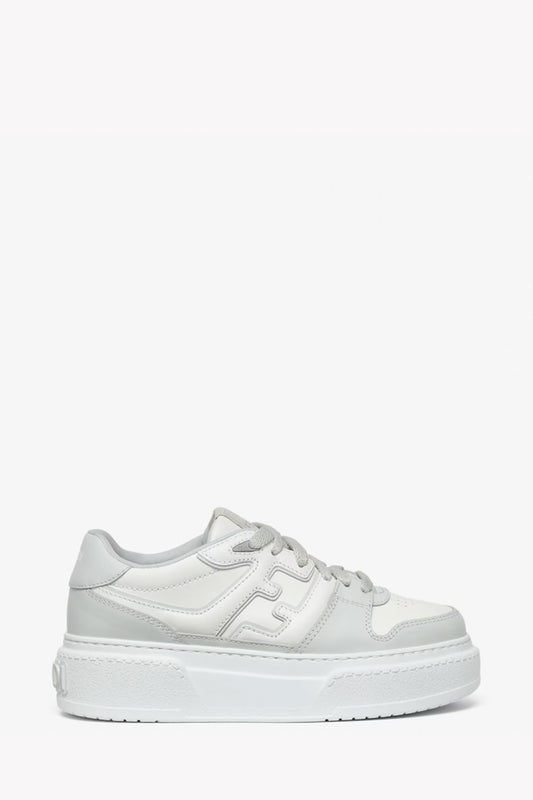 Fendi Match Lace-Up Sneakers Gray