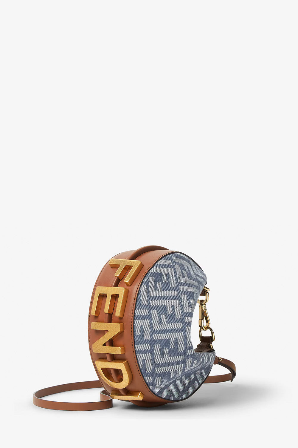 Fendigraphy Mini Blue Denim-Effect FF Jacquard Mini-Bag