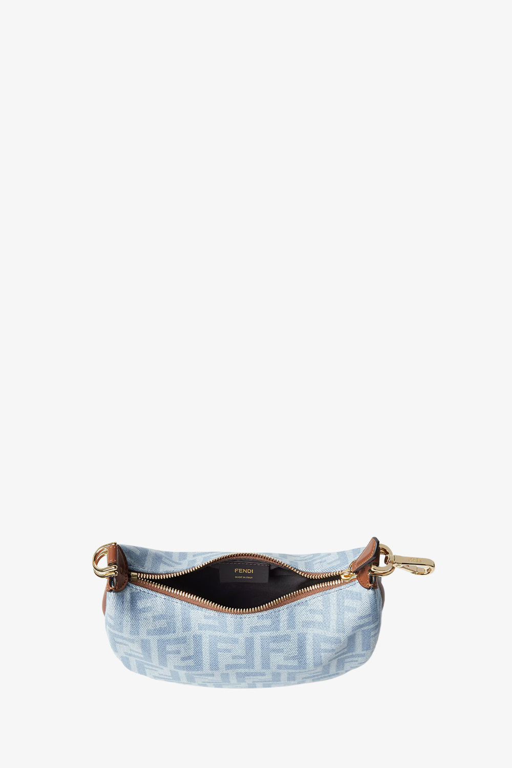 Fendigraphy Mini Blue Denim-Effect FF Jacquard Mini-Bag
