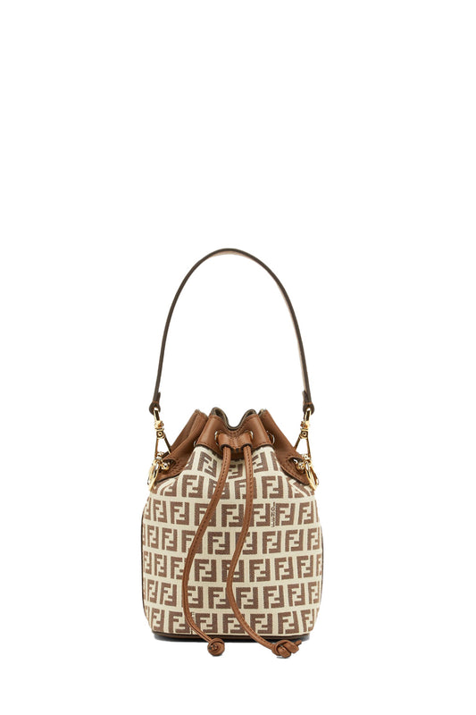 Mon Tresor Brown FF Fabric Mini Bag