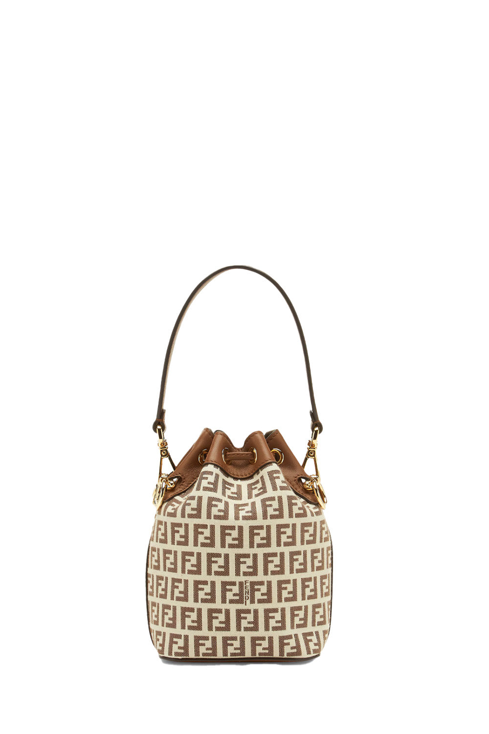 Mon Tresor Brown FF Fabric Mini Bag