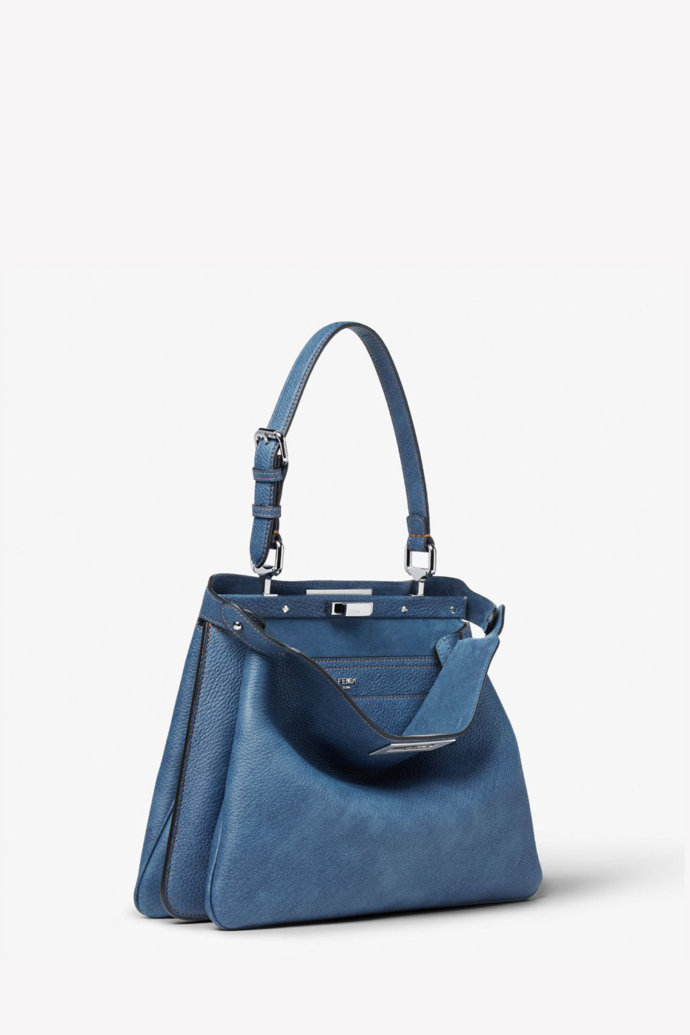 FENDI - Peekaboo Soft Medium Denim-Effect Leather Bag – The