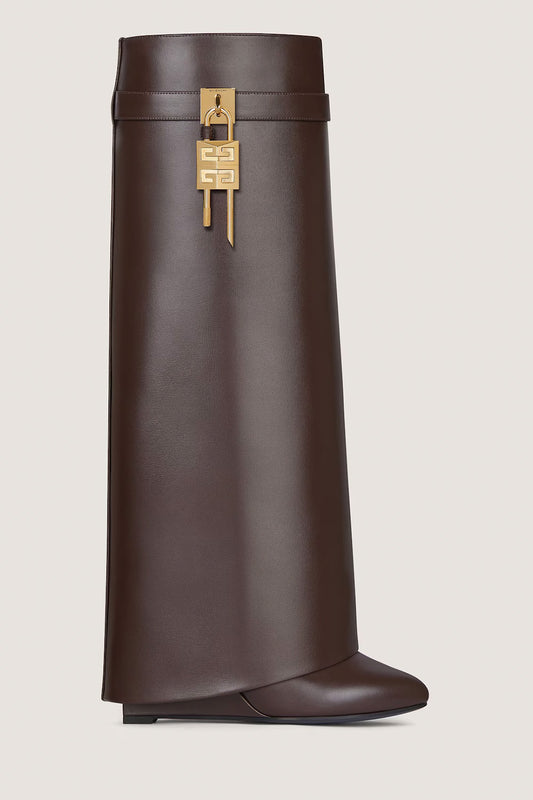 Shark Lock Boots In Leather