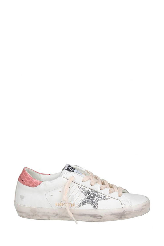 Super Star Sneakers In White/Pink Leather