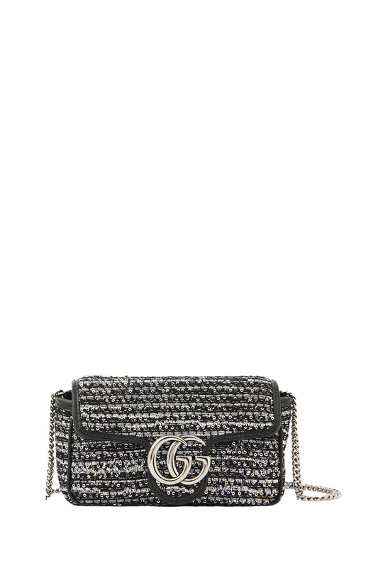 GG Marmont Mini Embellished Tweed Shoulder Bag