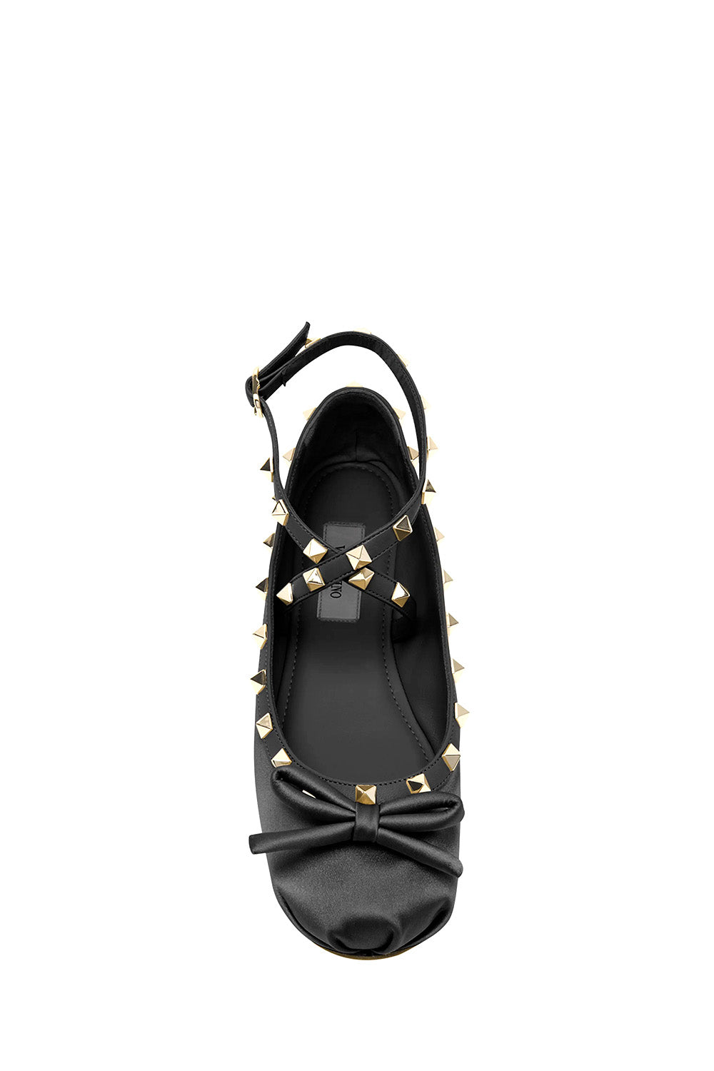 Rockstud Satin Ballerina Flats