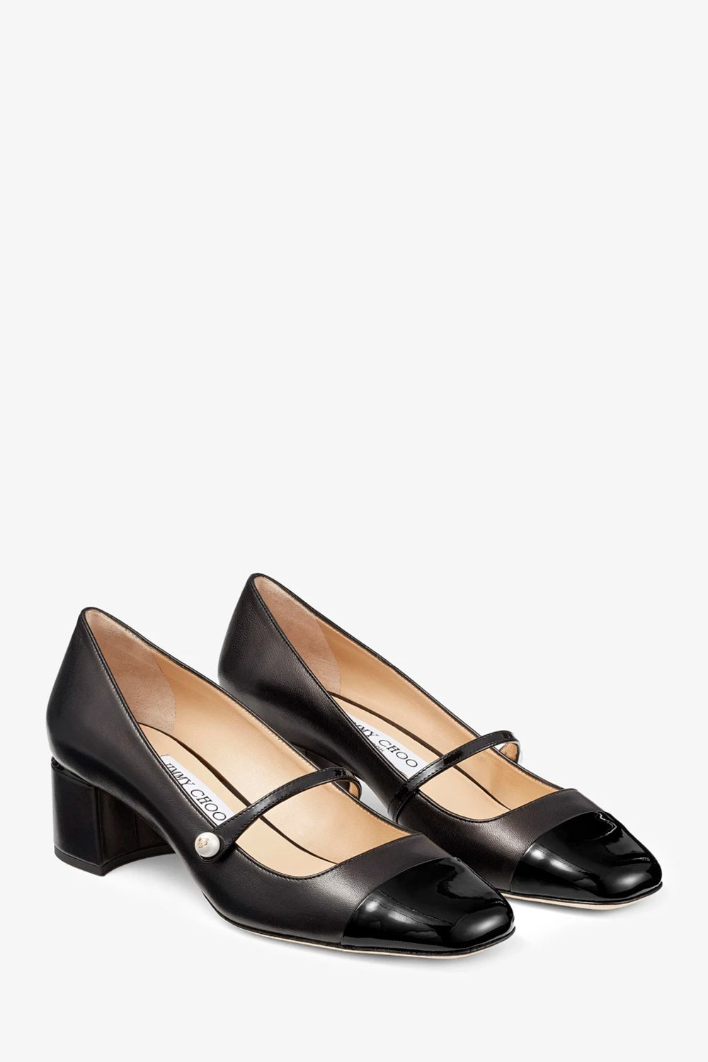 Elisa 45 Nappa and Patent Leather Pumps