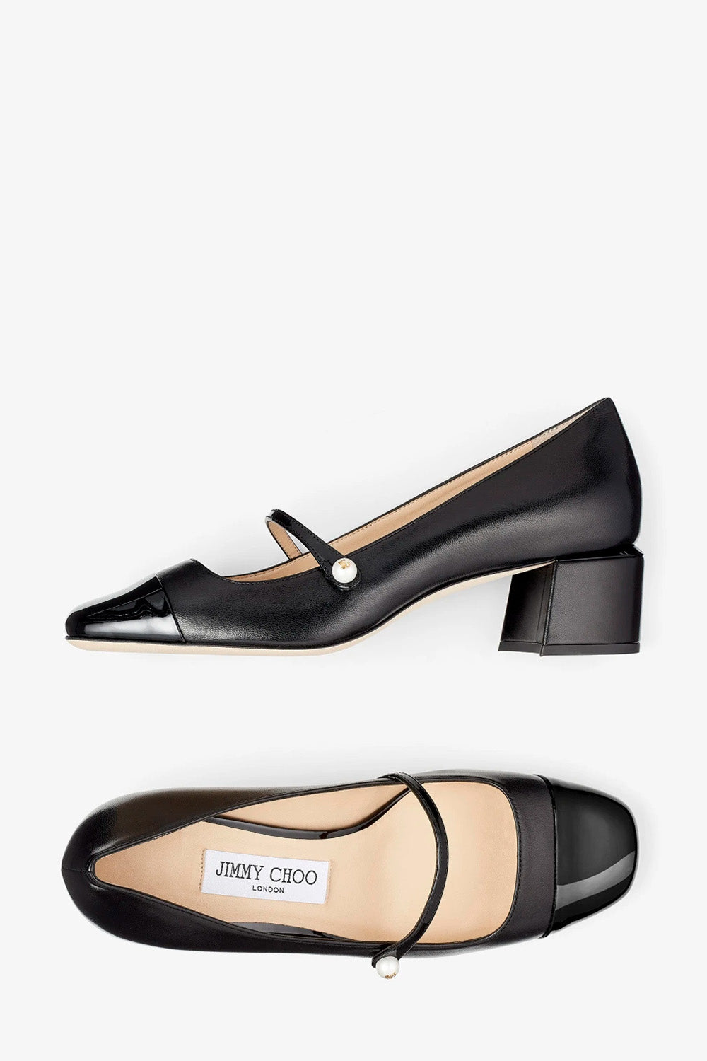 Elisa 45 Nappa and Patent Leather Pumps