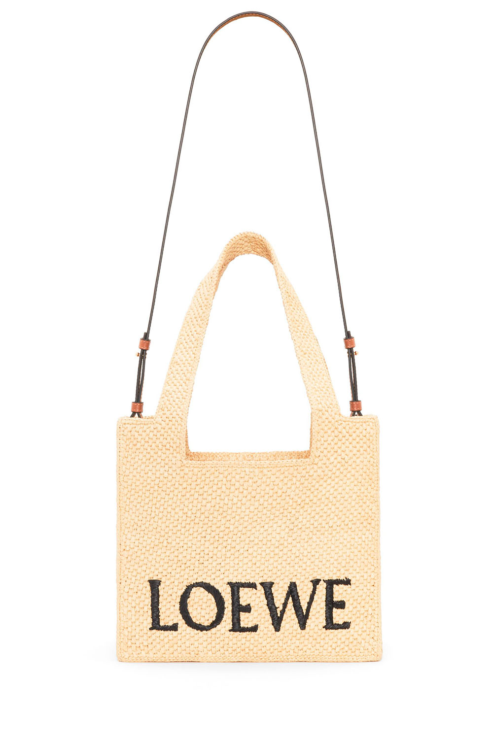 Font Tote Bag Medium In Raffia