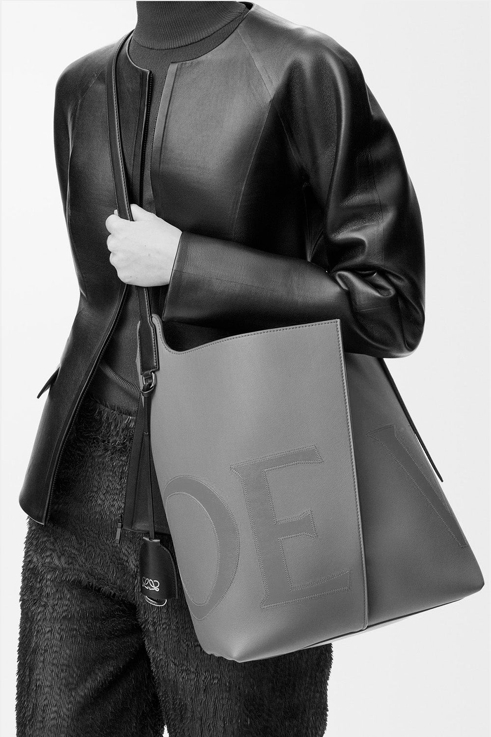 Large Bilbao Bucket Oversized Logo In Smooth Calfskin