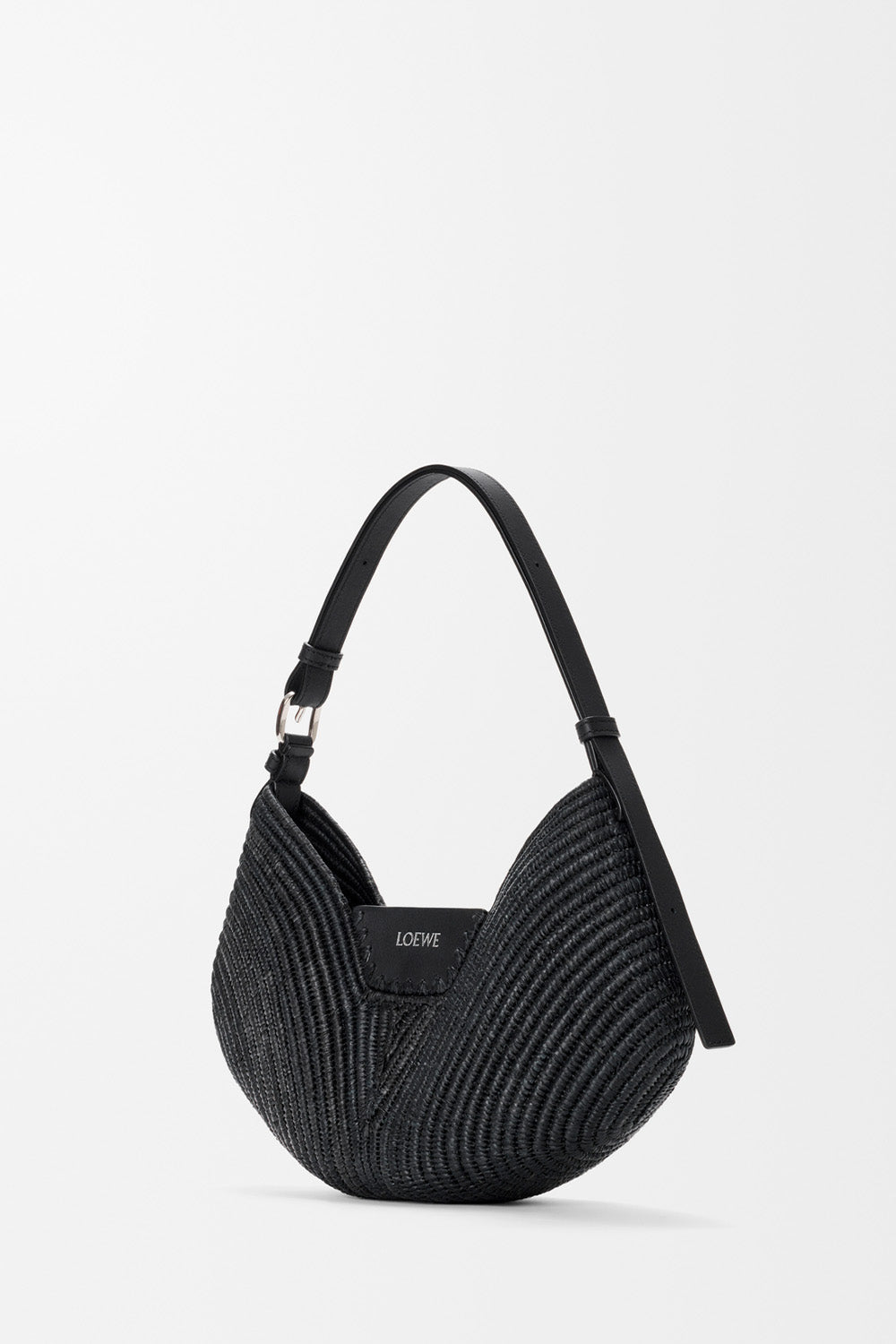 Medium Loewe Swing Bag In Raffia And Calfskin