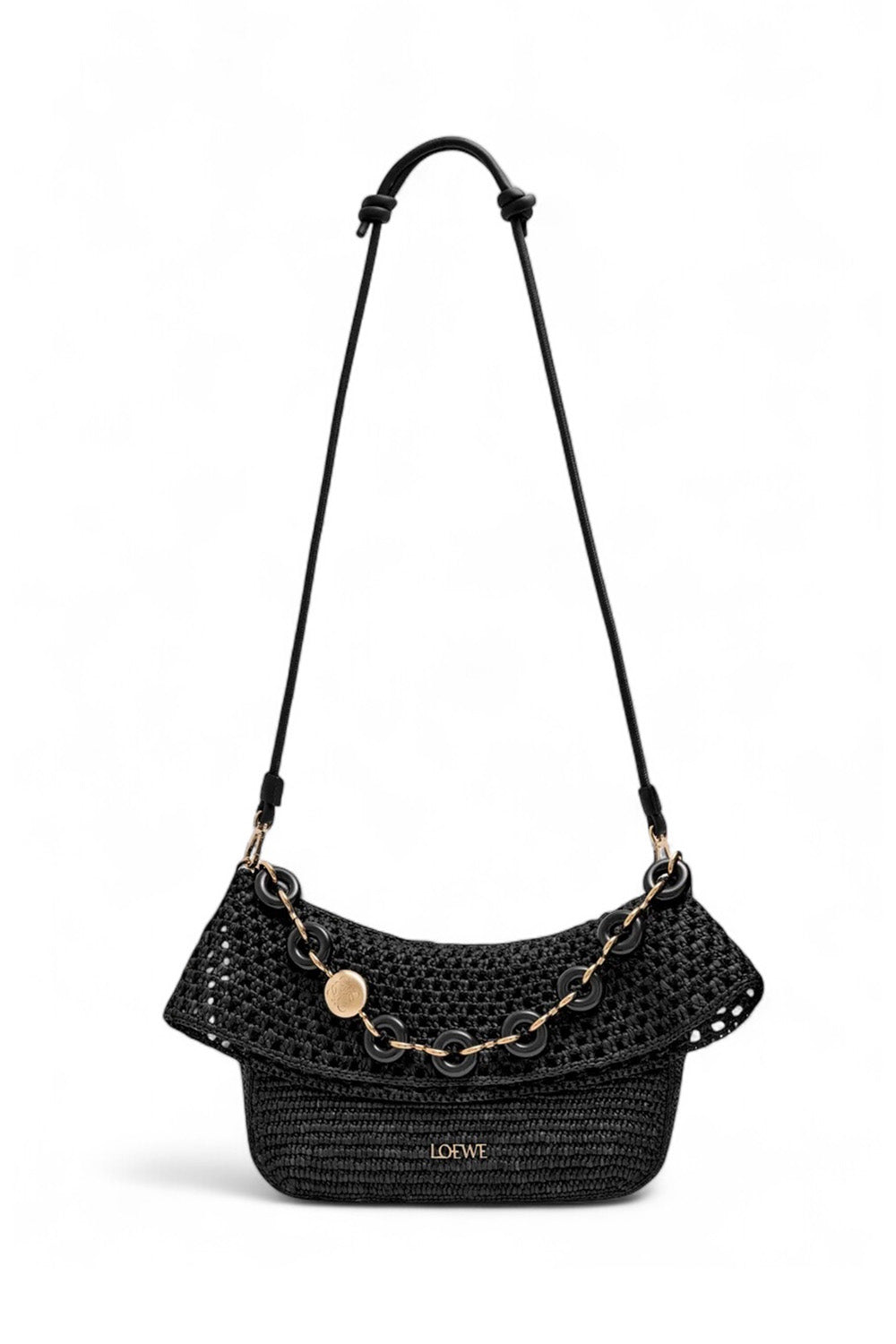 Medium Ola Bag In Raffia And Calfskin