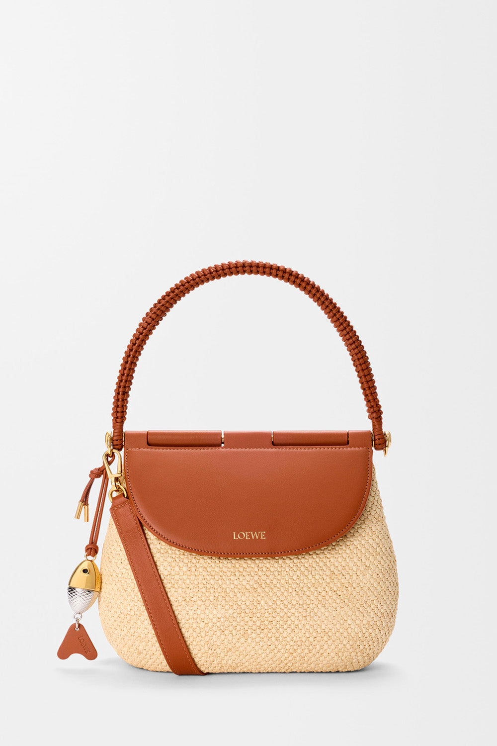 Medium Pescador Bag In Raffia And Calfskin