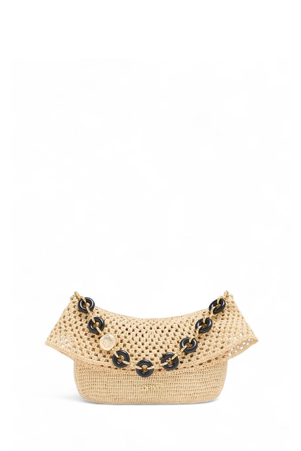Medium Ola Bag In Raffia And Calfskin