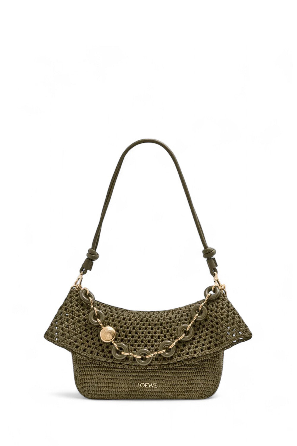 Medium Ola Bag In Raffia And Calfskin
