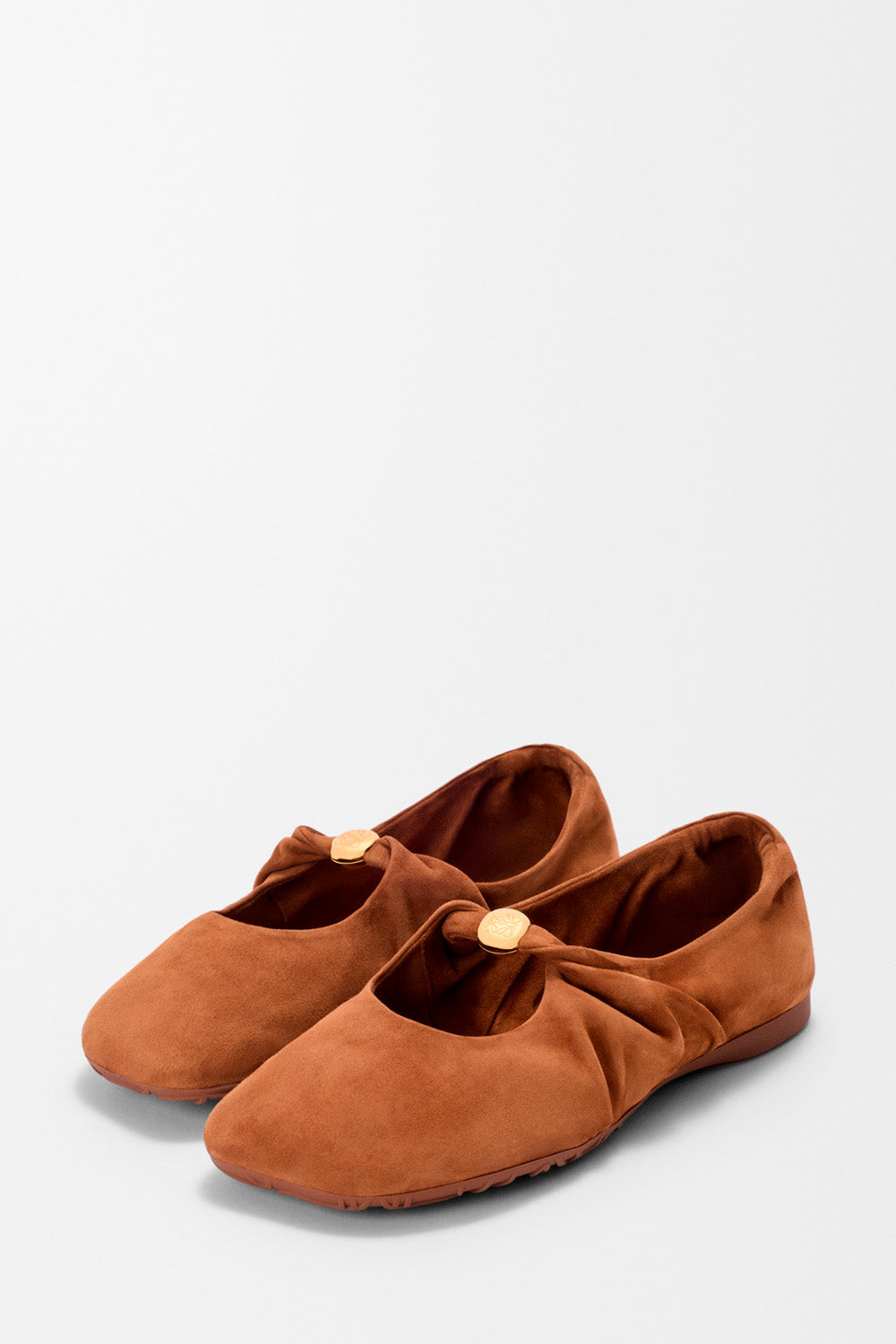 Pebble Soft Ballerina In Suede Goatskin