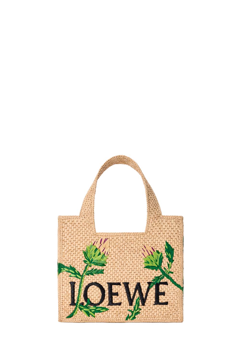 Small LOEWE Font Tote In Raffia