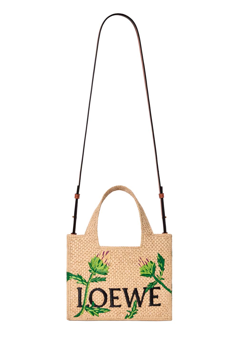 Small LOEWE Font Tote In Raffia